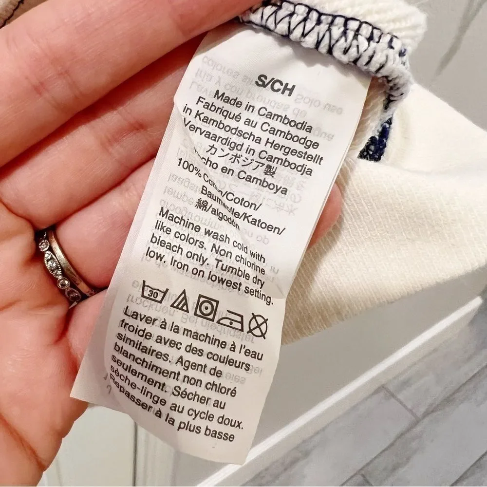 J. Crew Lace-up hoodie in original cotton Terry Sz S Cream